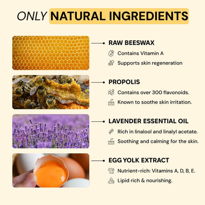 MyMagicHealer drawing salve box showing full ingredient list including grapeseed oil and olive oil.