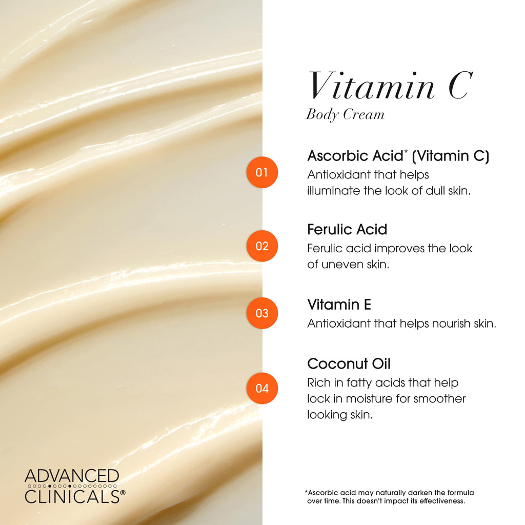 Advanced Clinicals Vitamin C brightening cream packaging and size comparison