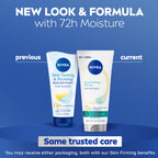Nivea skin firming and toning body gel cream tube back label