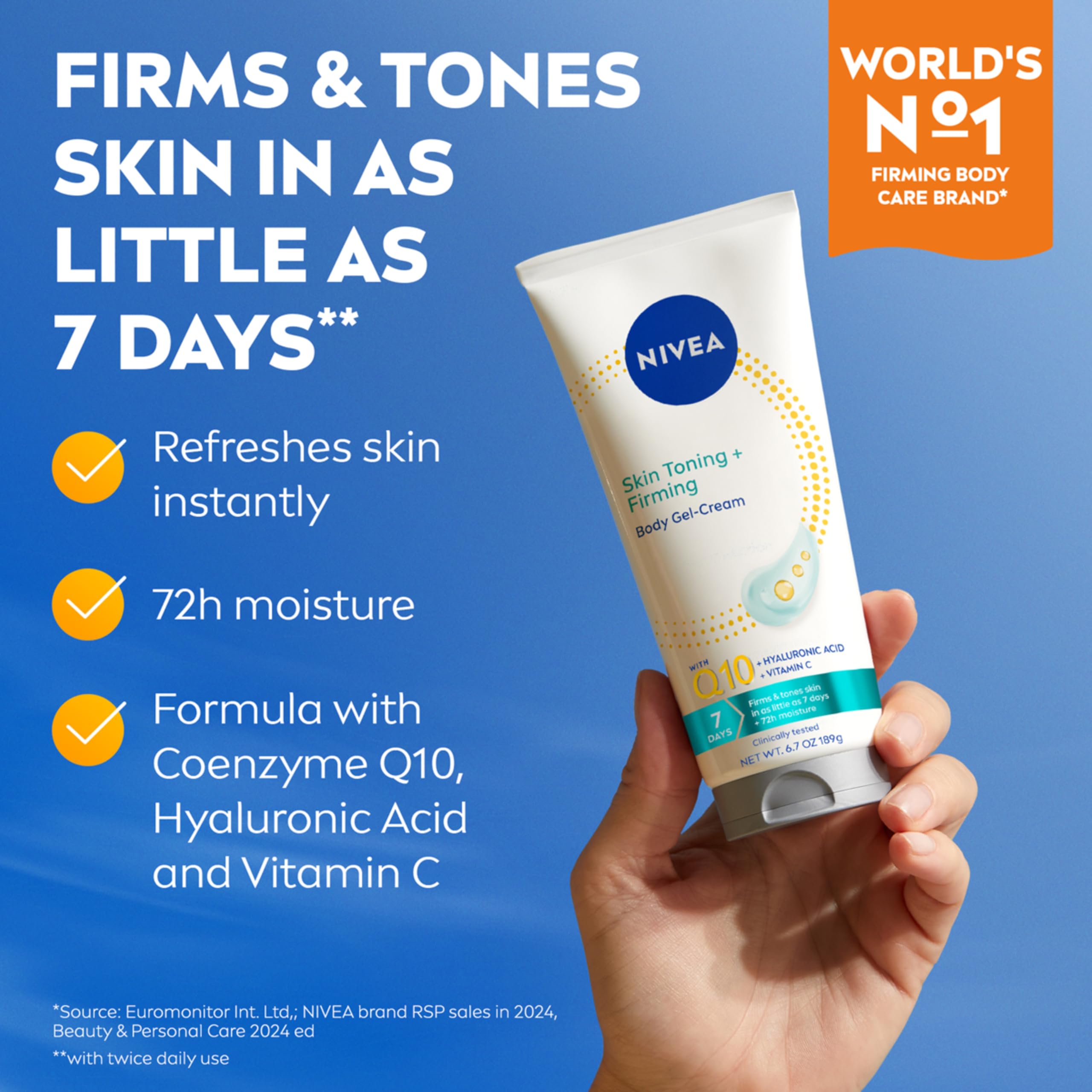 NIVEA toning gel cream packaging back details and directions