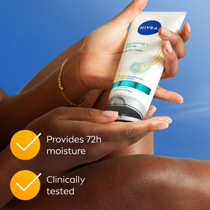 USA imported NIVEA Q10 firming gel cream container close up
