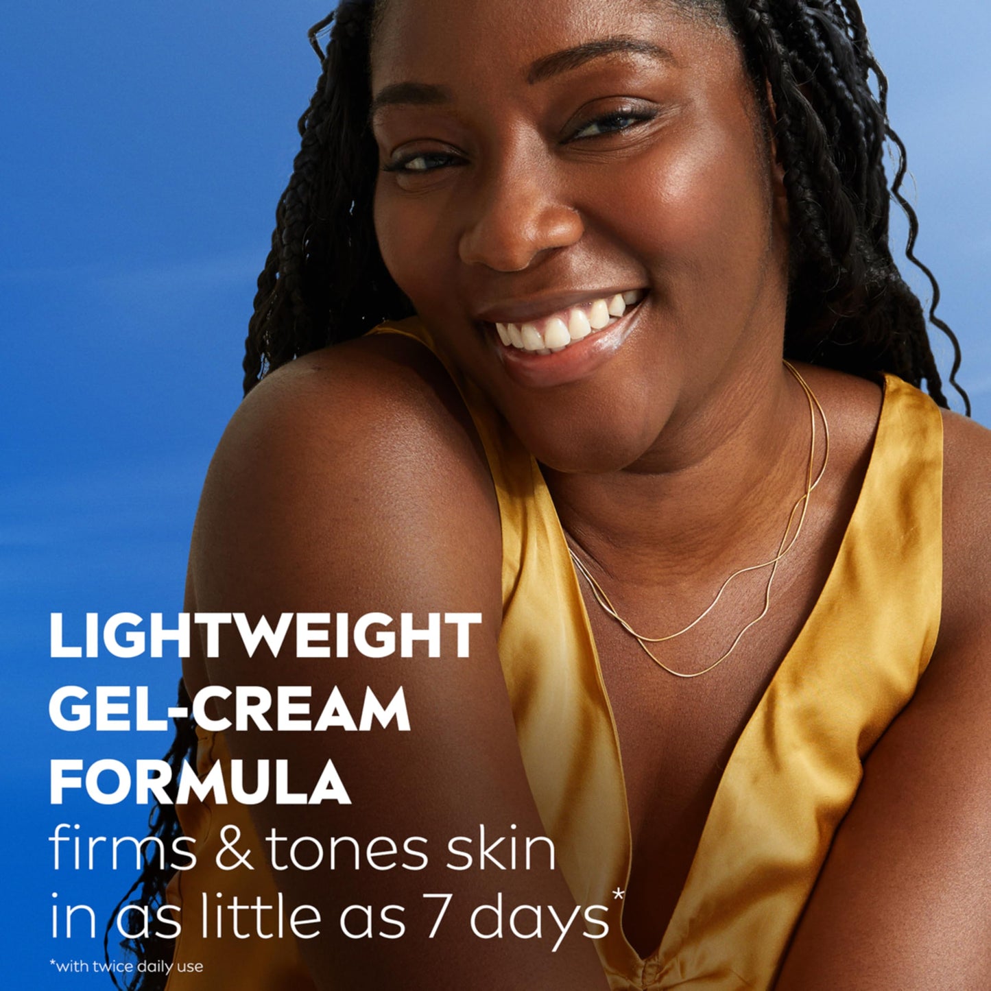 Authentic NIVEA skin firming formula with vitamin C text