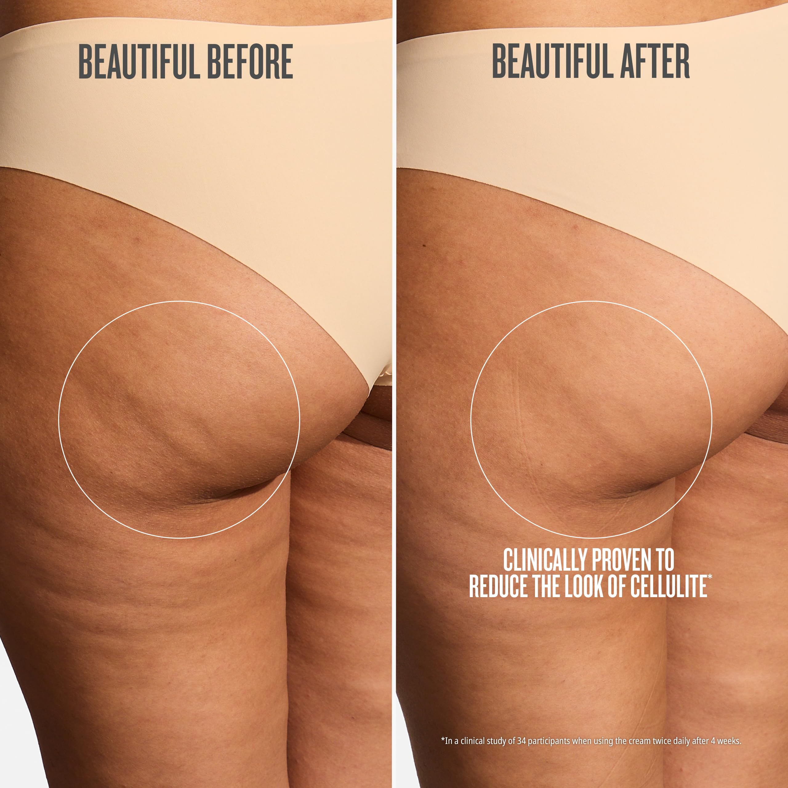 Brazilian Bum Bum Cream jar opened to reveal the thick and creamy texture of the smoothing lotion
