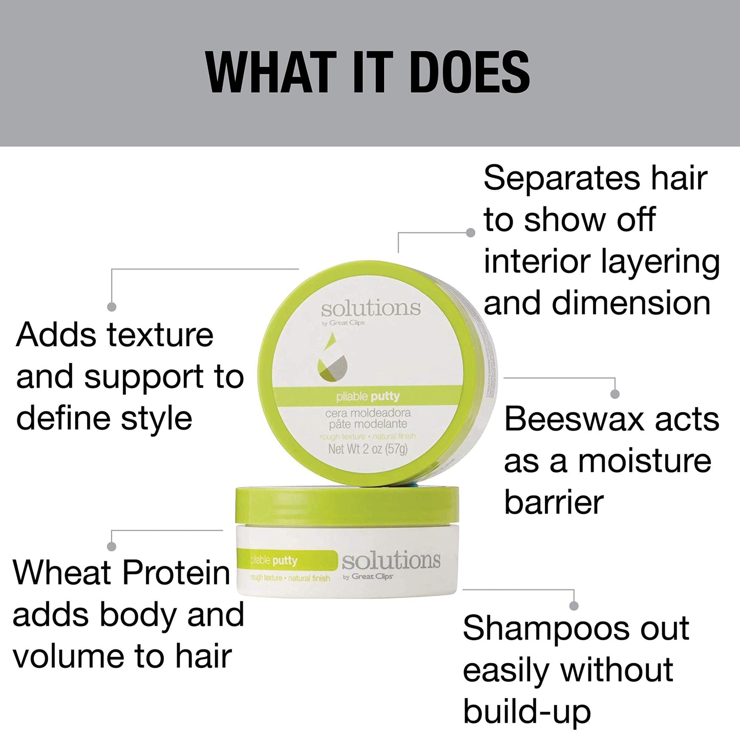 Texture demonstration of Great Clips pliable hair styling product