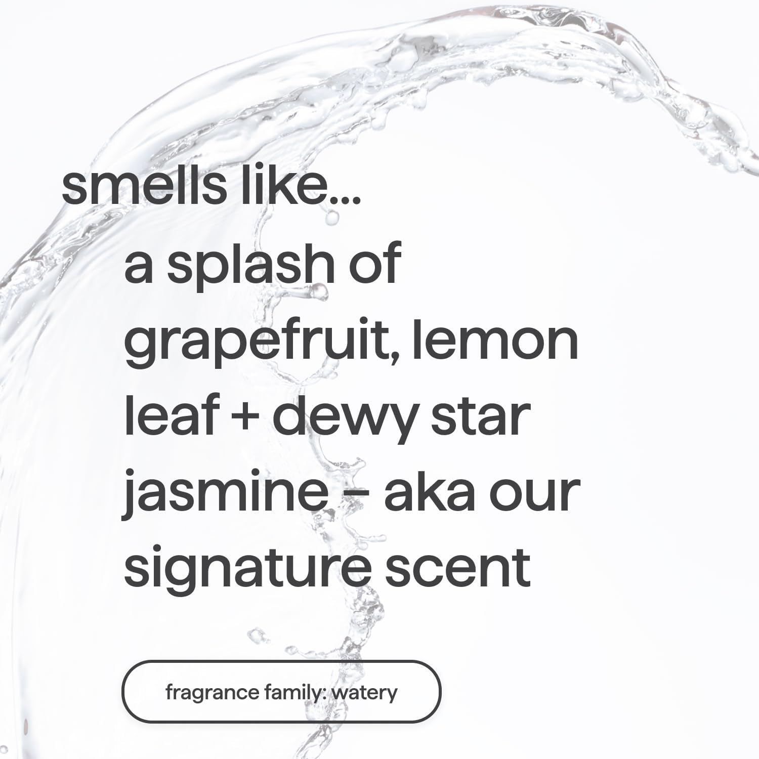 Eco friendly plant based gel hand soap sweet water fragrance.