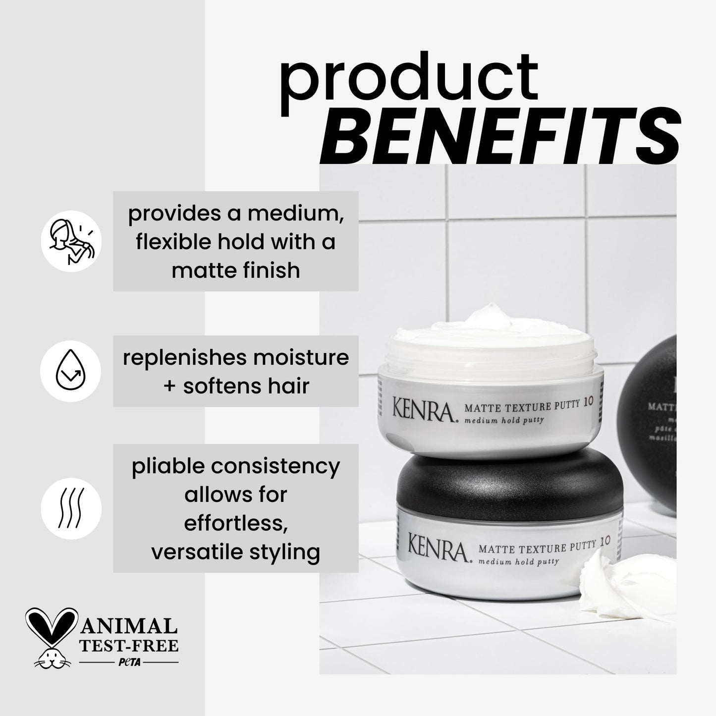 Kenra hair styling putty jar close up