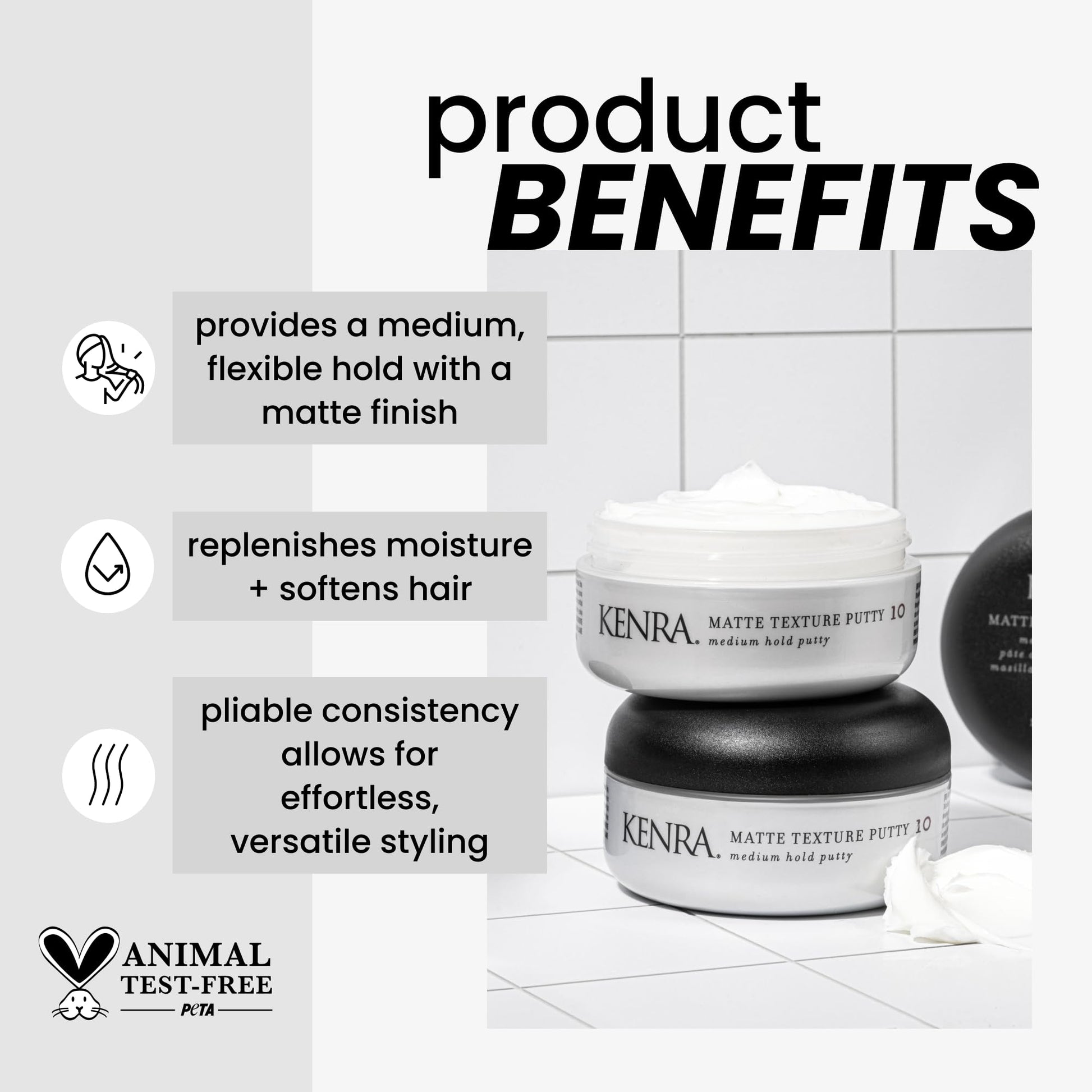 Kenra hair styling putty jar close up
