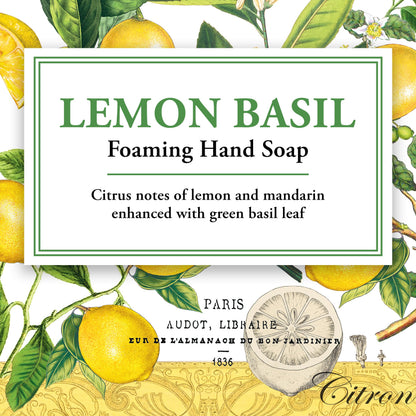 Michel Design Works Lemon Basil foaming liquid hand wash elegant square pump dispenser