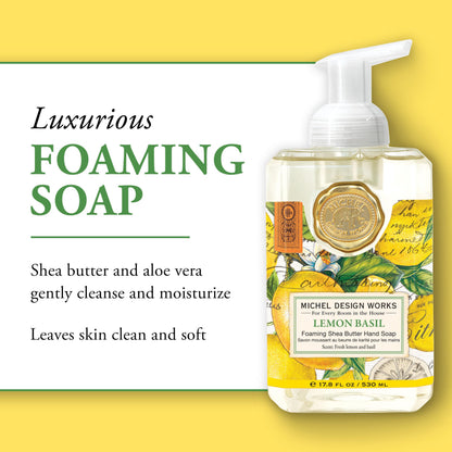Imported moisturizing hand soap with shea butter and aloe vera ingredients close up