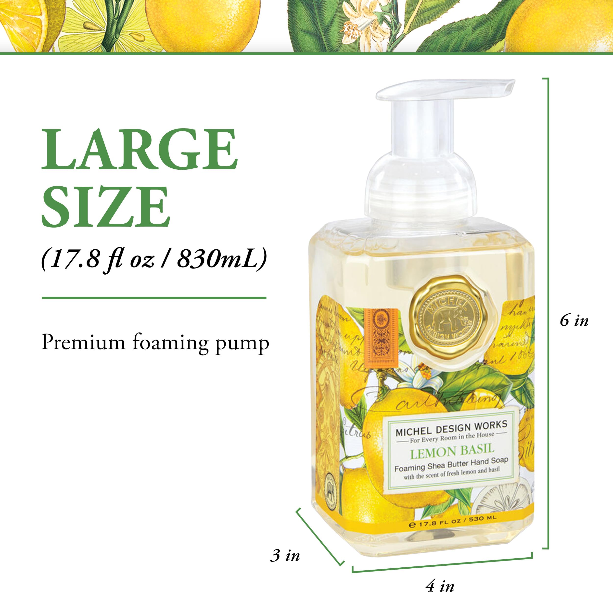 Seventeen point eight fluid ounce liquid hand wash dispenser for bathroom decor