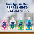 Bathroom vanity display of Germ-X hand wash bottles