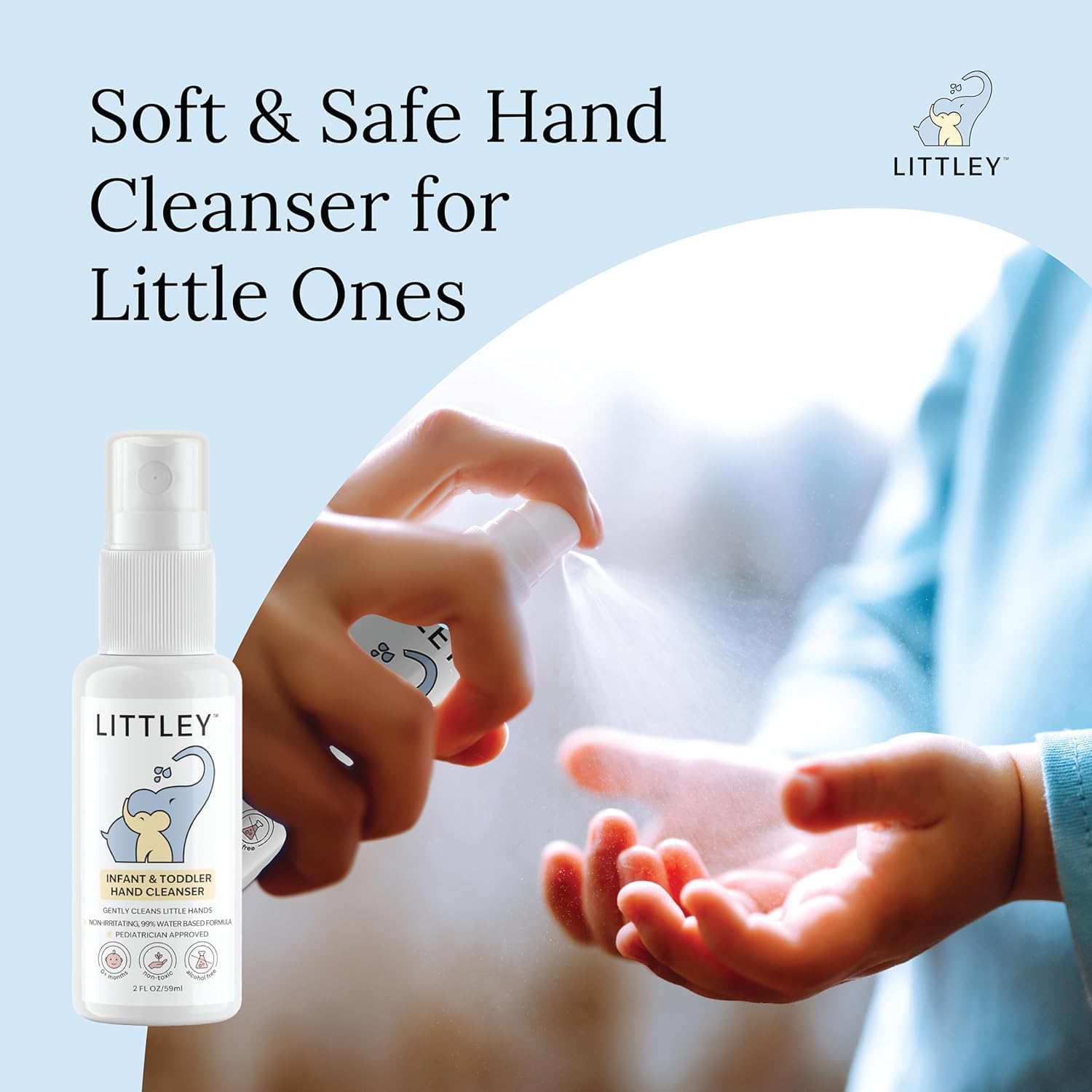 Littley hypochlorous acid spray bottle for babies