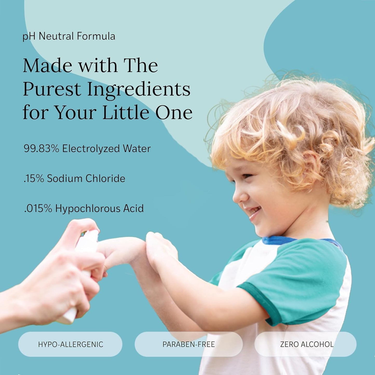 Non-toxic hand cleanser spray for sensitive skin