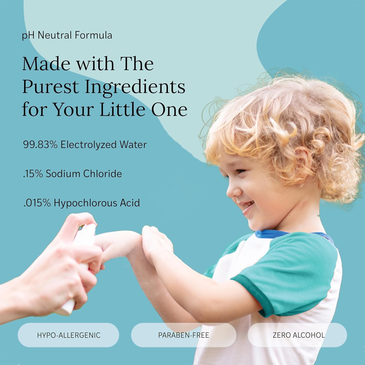 Non-toxic hand cleanser spray for sensitive skin