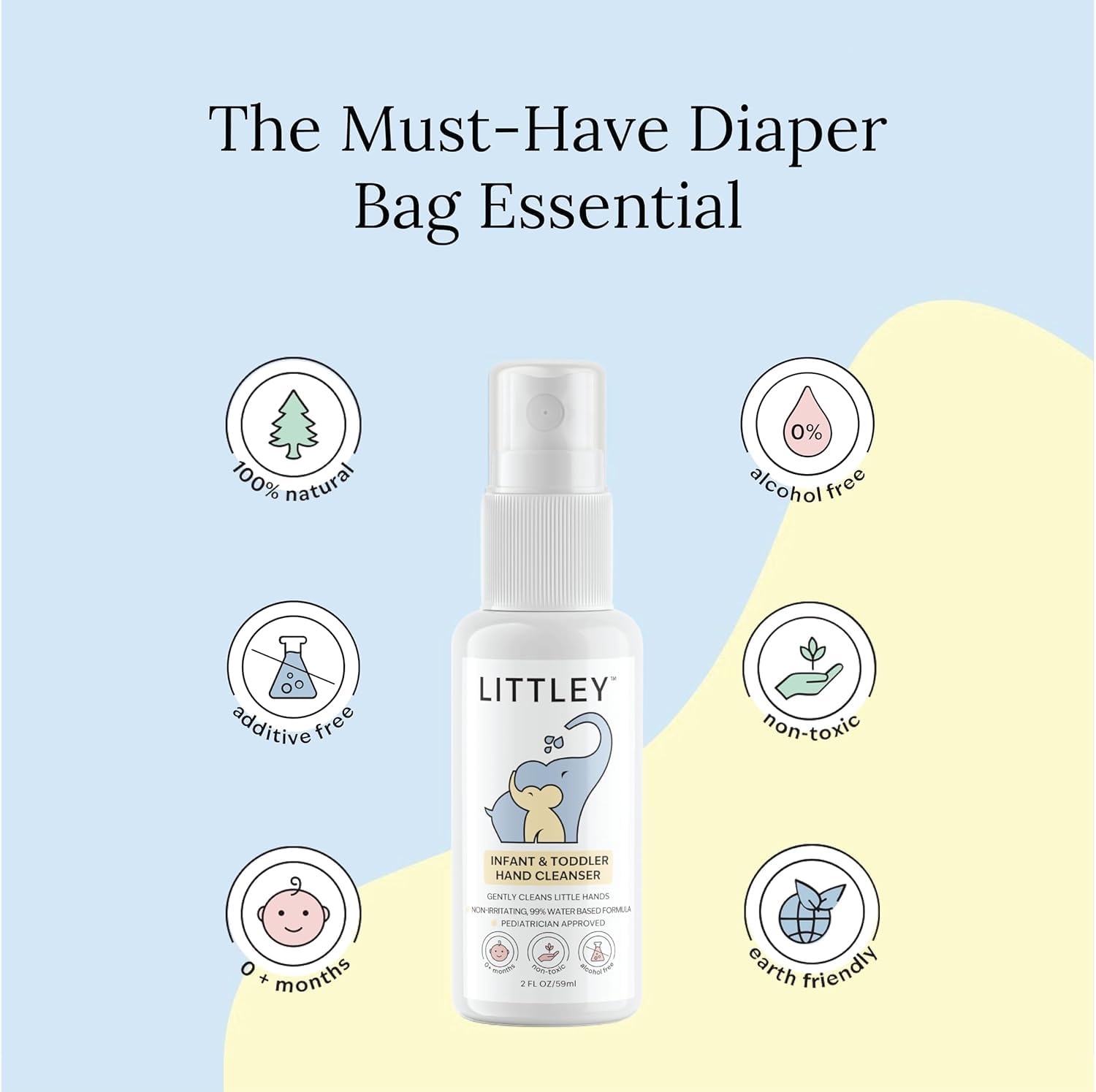 Littley hand and surface cleaner bottle details