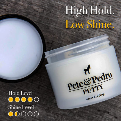 Pete and Pedro Hair Putty 2 ounce container packaging details
