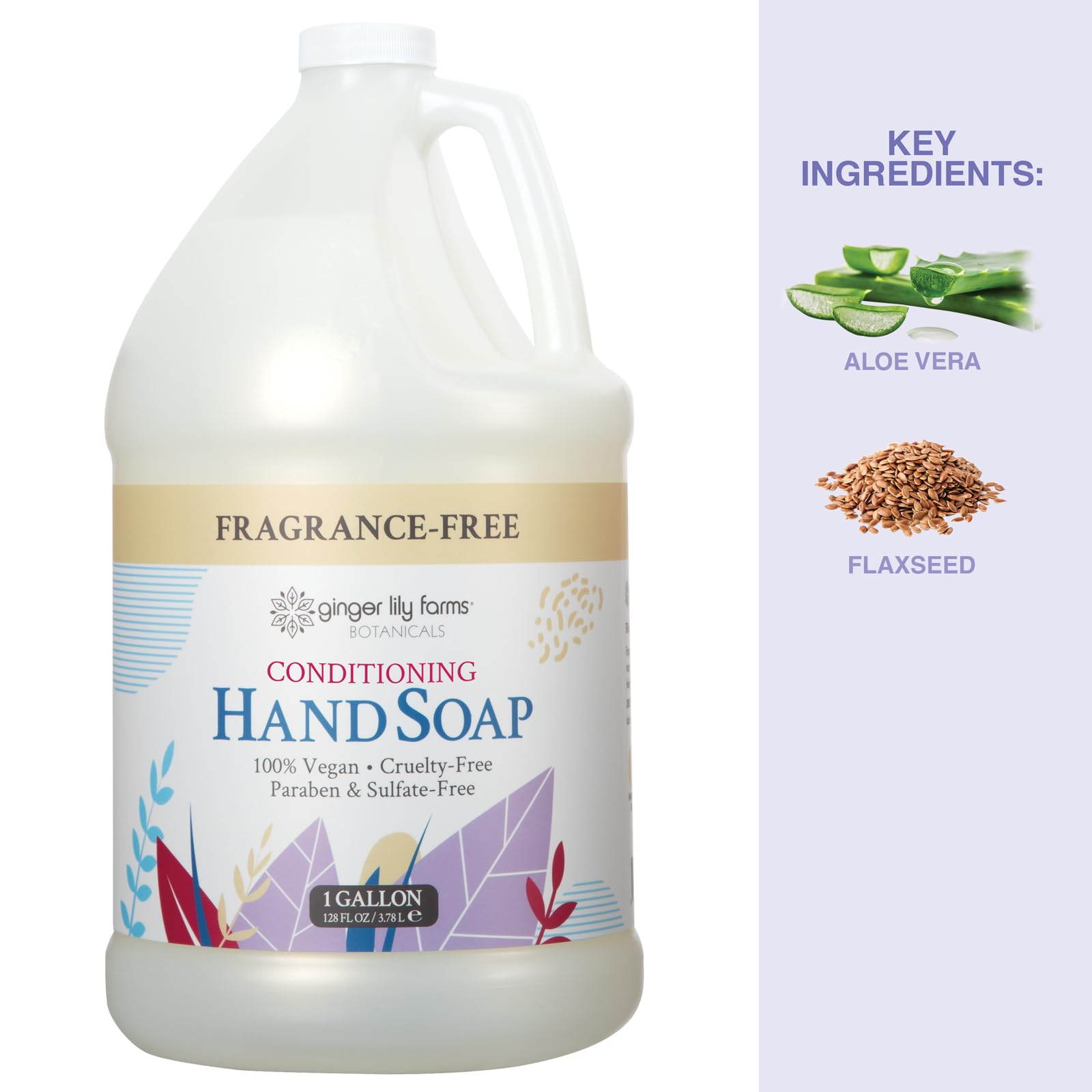 Sulfate free and paraben free gentle botanical formula hand soap