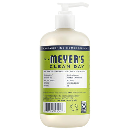 Aromatic garden-inspired Mrs. Meyer's pump hand soap bottles in a row