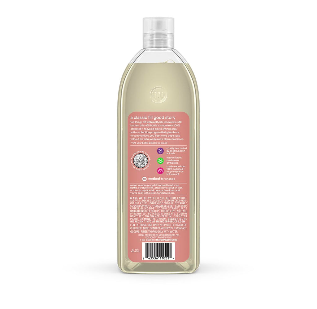 Method vanilla and raspberry scented hand wash liquid texture