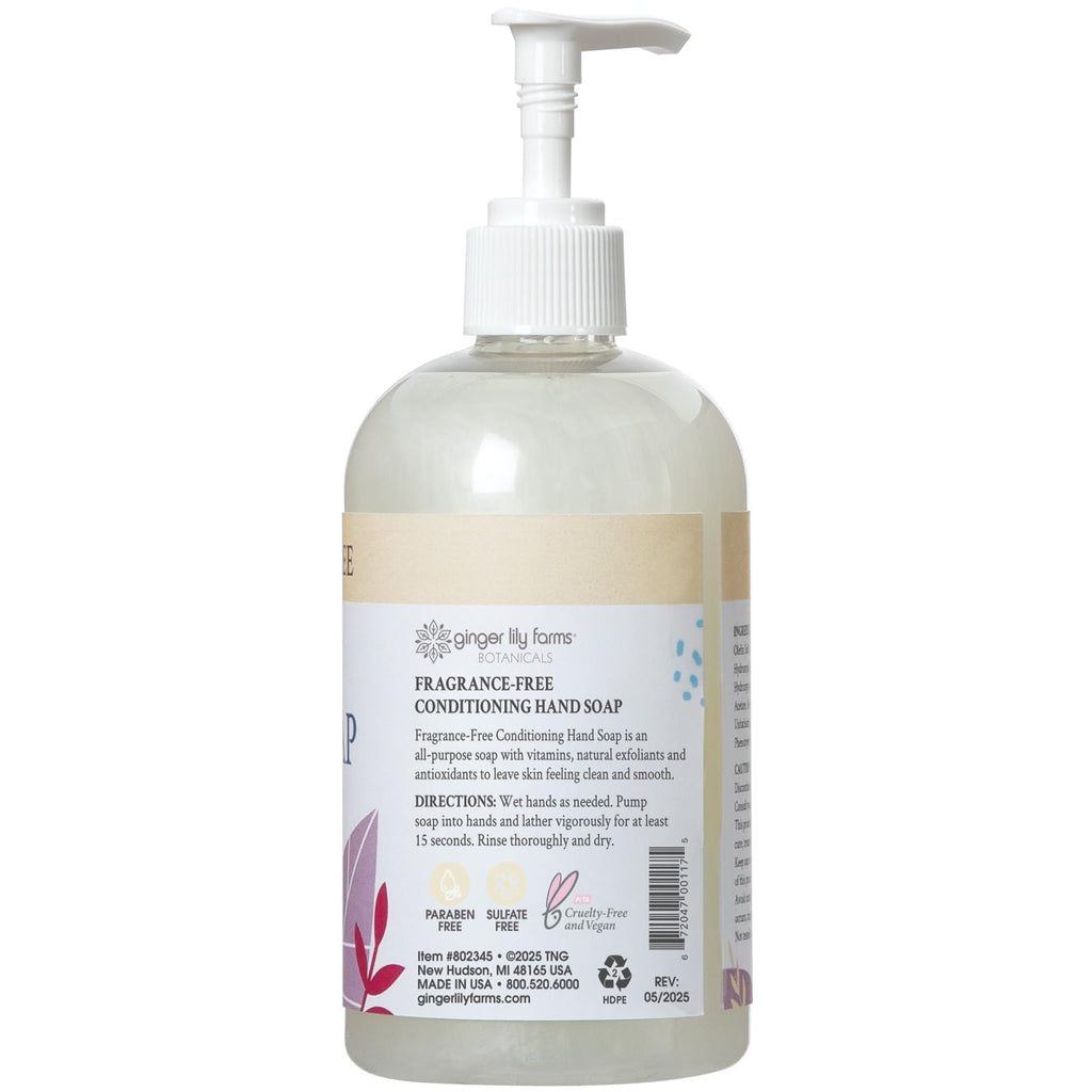 Ginger Lily Farms hand soap bottle texture and gel consistency