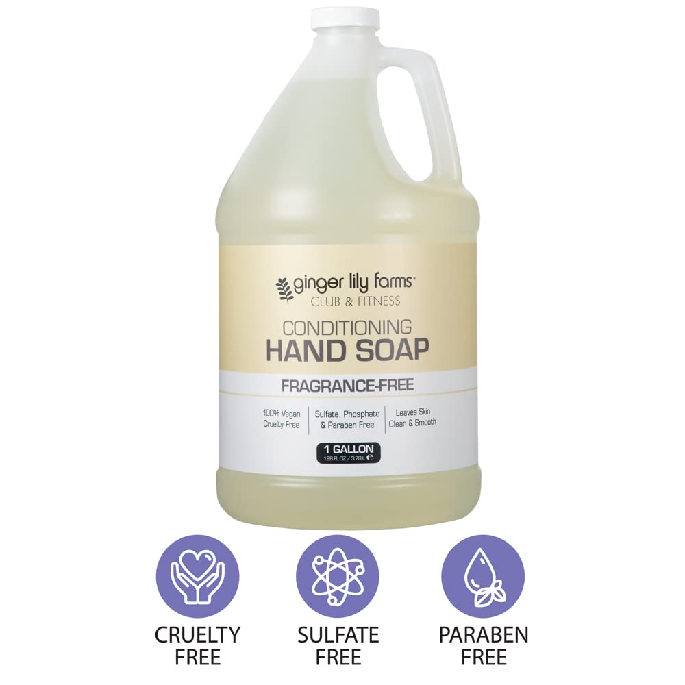 Ginger Lily Farms vegan hand soap bottle for home or gym use