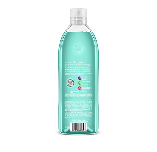 Method foaming hand wash refill bottle showing the biodegradable plant based formula details