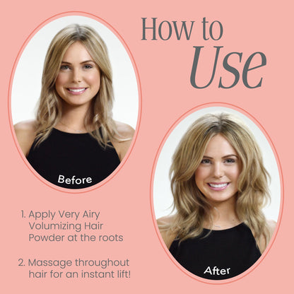 Voloom hair powder texture and root lift application example