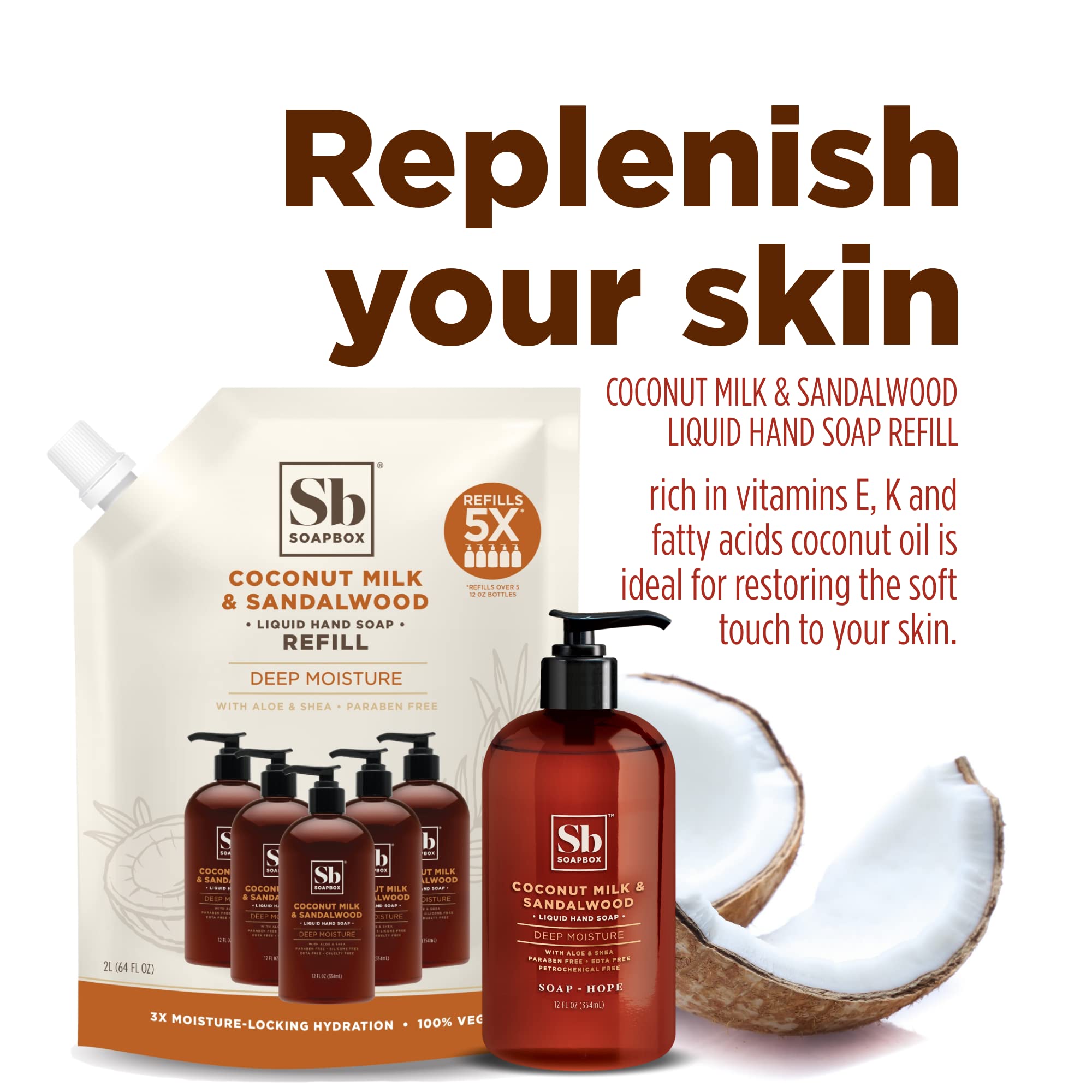 Soapbox natural hand soap refill for kitchen and bathroom usage