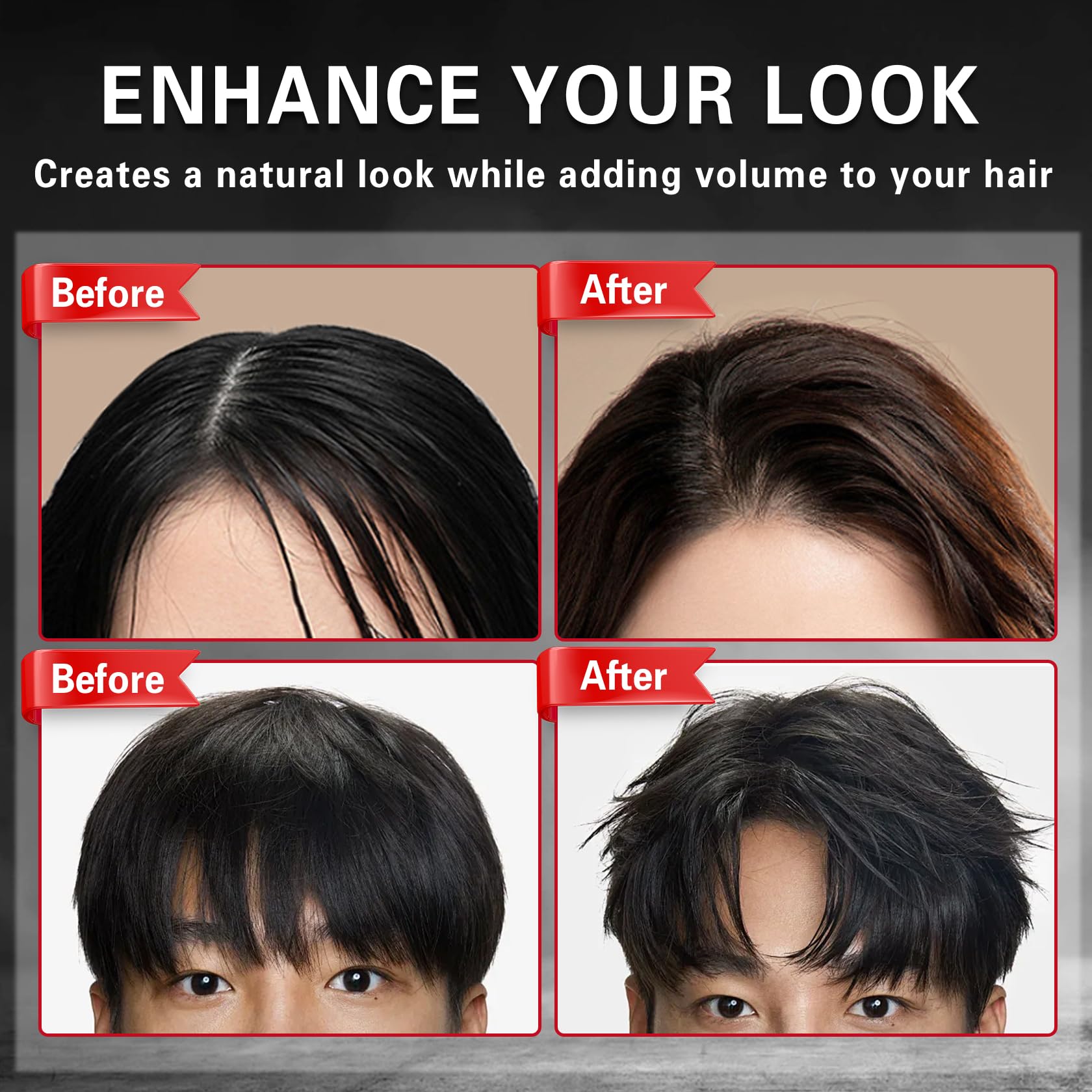 Side view of Awccxmym hair styling powder bottle