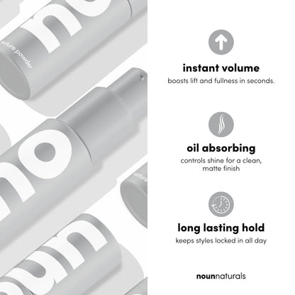 Noun Naturals styling powder ingredients and usage details