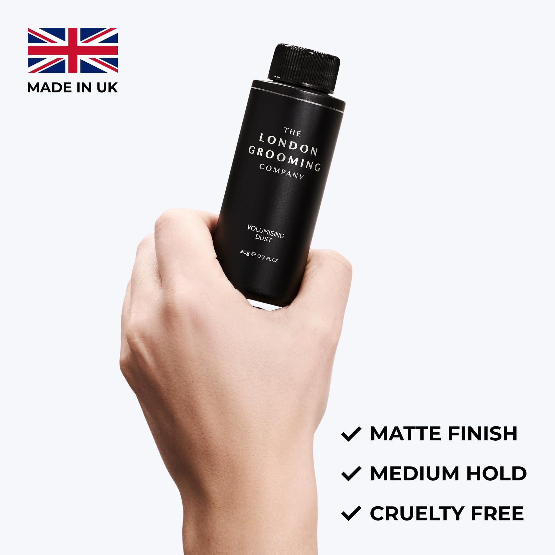 The London Grooming Company matte hair powder branding