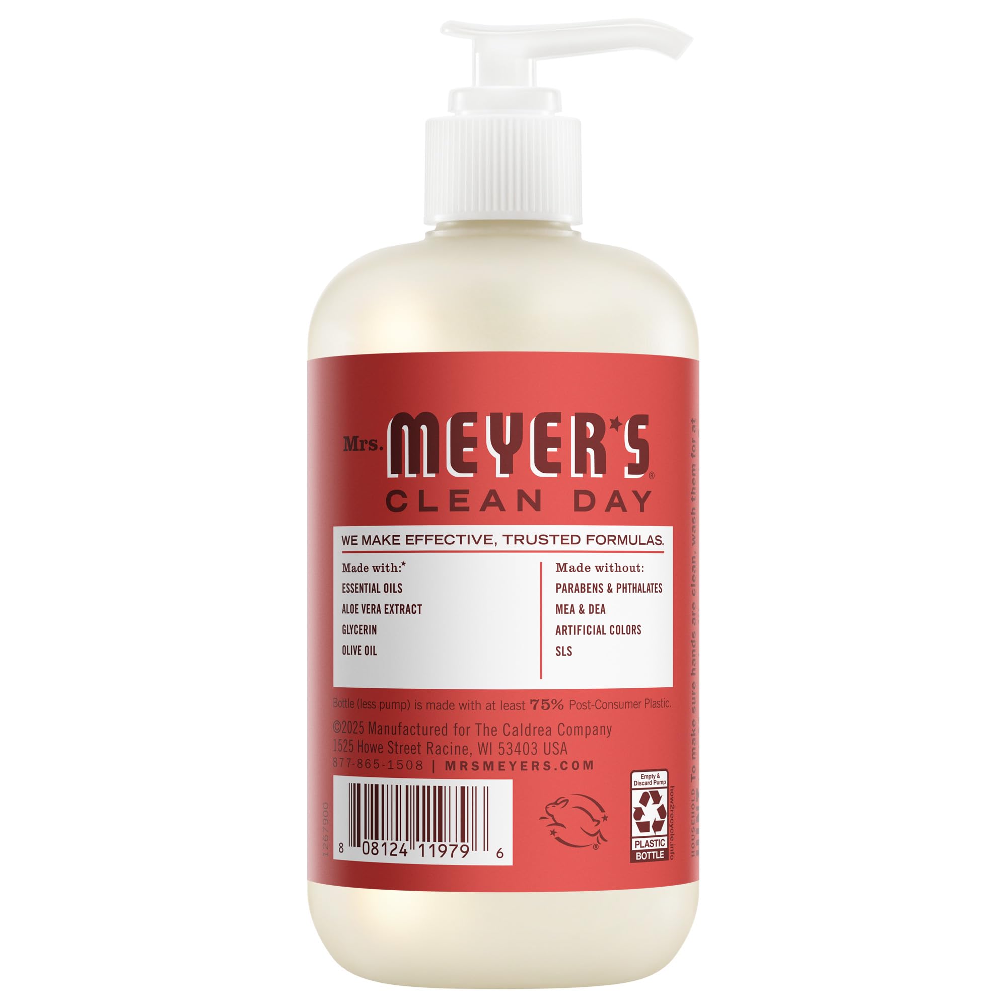 Authentic Mrs. Meyer's Tomato Vine soap bottle label detail