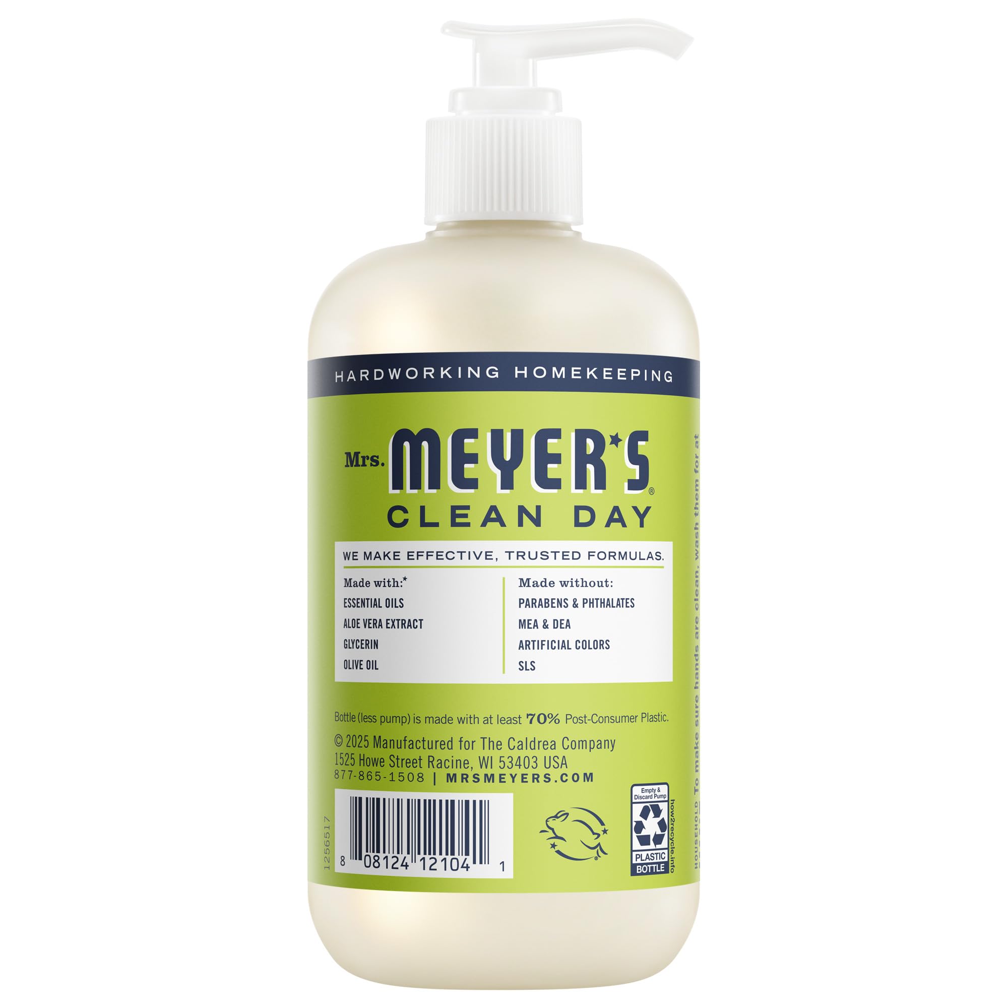 Mrs. Meyer's plant derived hand wash with essential oils text close up