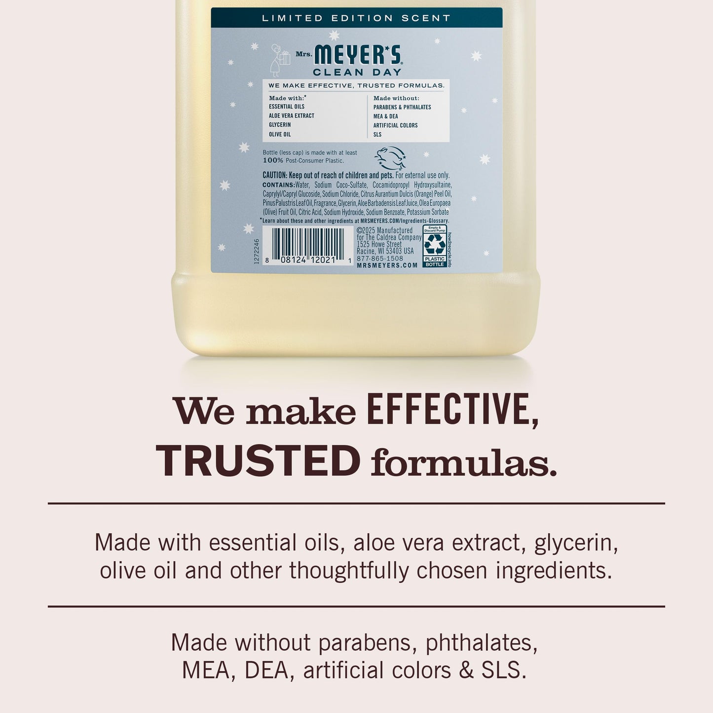 Authentic Mrs. Meyer's Clean Day winter seasonal collection hand soap refill