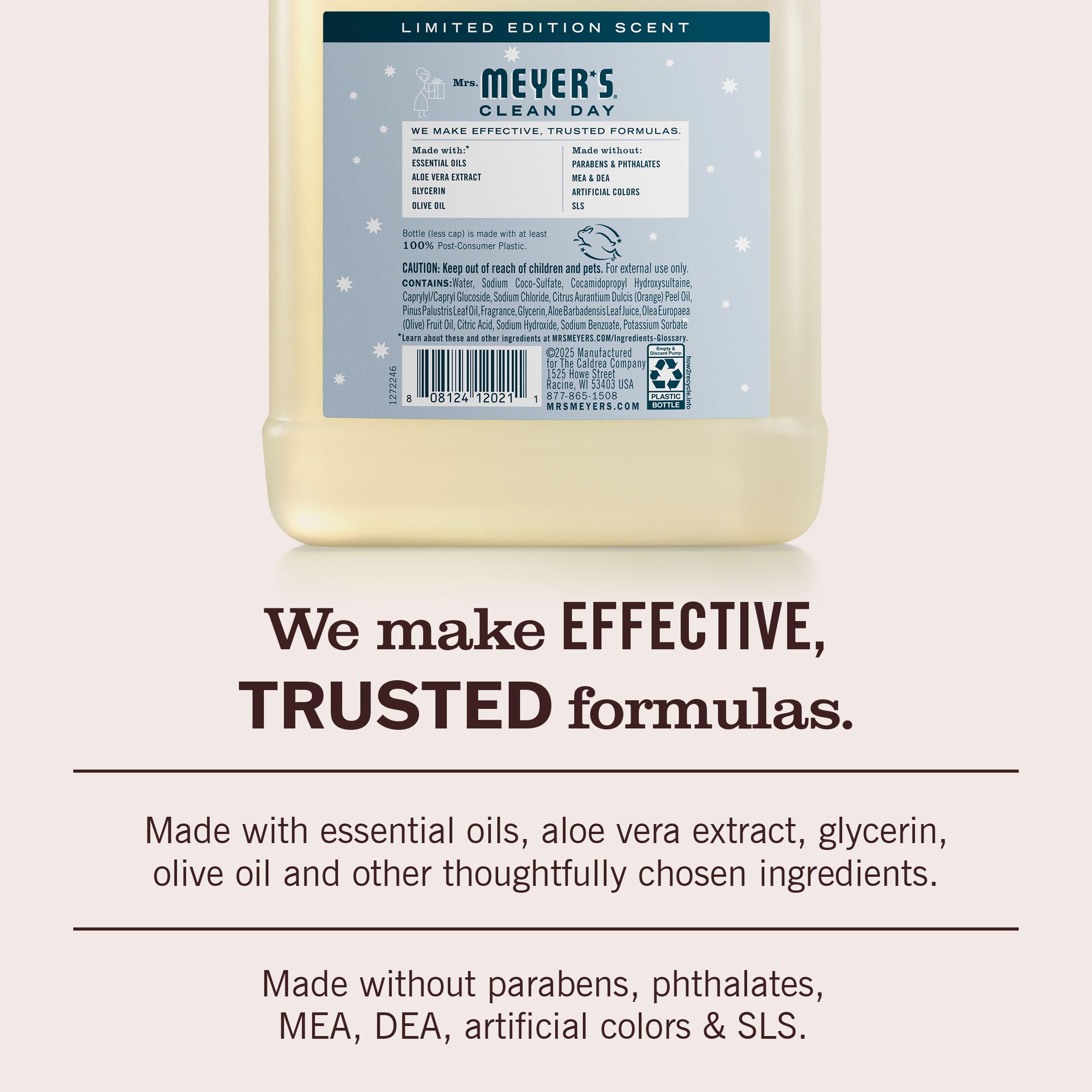 Authentic Mrs. Meyer's Clean Day winter seasonal collection hand soap refill
