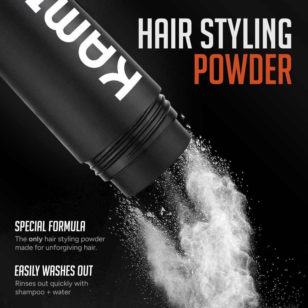Texturizing hair powder bottle for men grooming