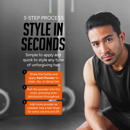 Kami hair powder for men styling results