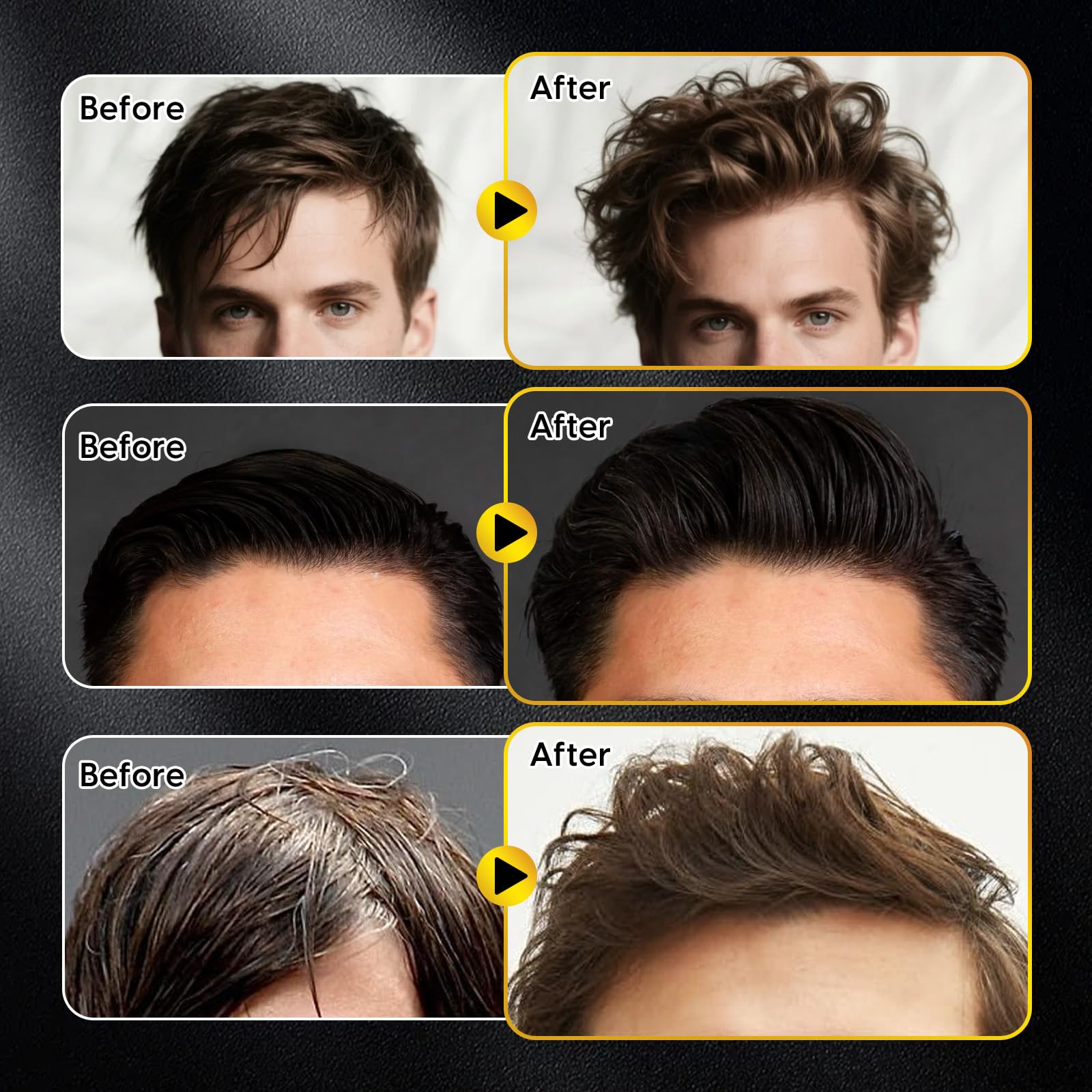 Men applying Yizemay volumizing hair powder