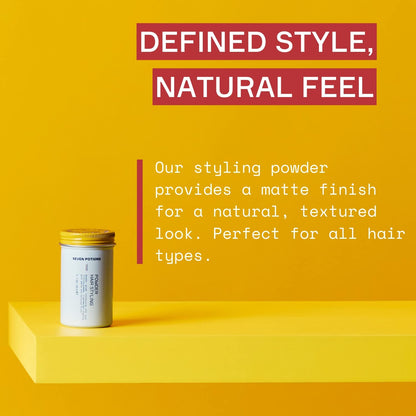 Man styling short hair with Seven Potions volume dust