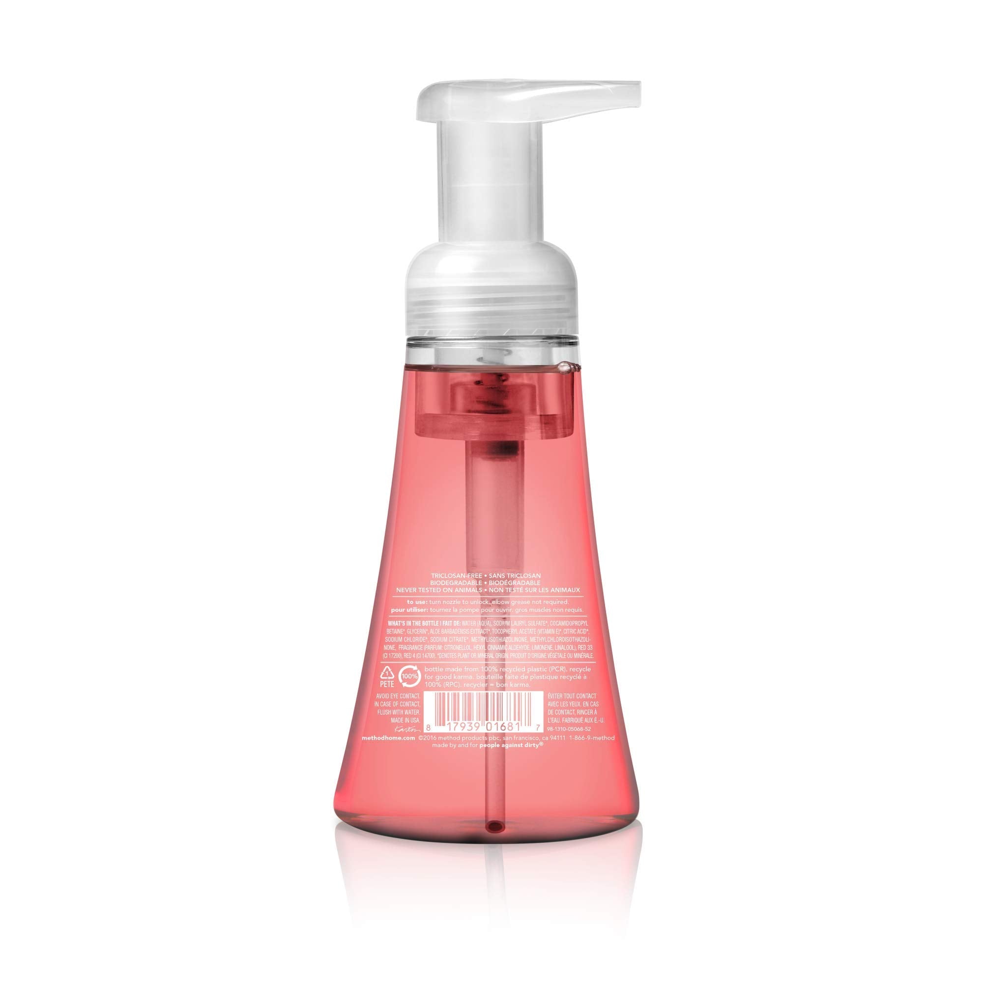 Method foaming hand wash plant based formula three pack packaging