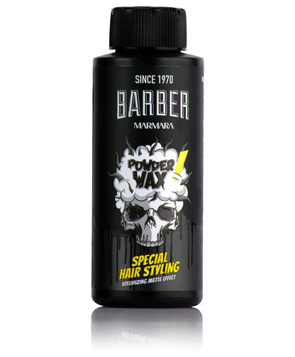 Application of Barber Marmara styling powder on hair