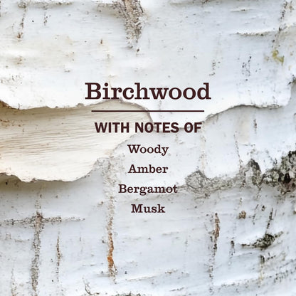 Close up of Mrs. Meyer's Birchwood refill bottle label