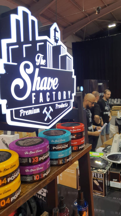 Application of The Shave Factory Sapphire matte hair powder