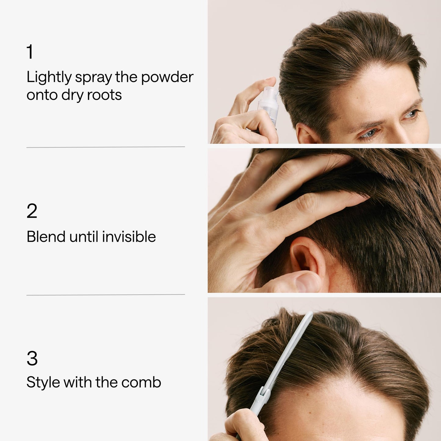 Woman applying texturizing powder for root lift