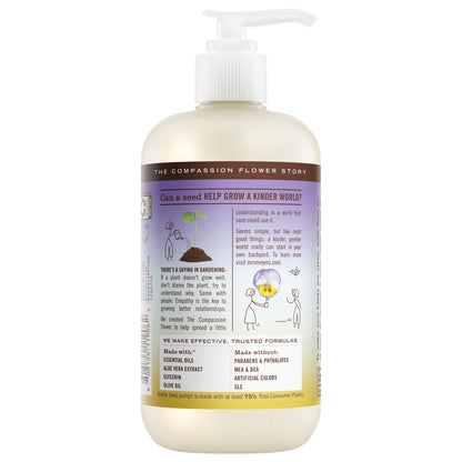 Three bottles of Mrs. Meyer's Compassion Flower liquid soap