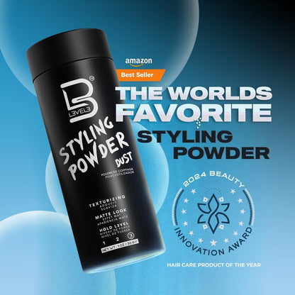 L3 Level 3 mens hair powder for natural matte finish