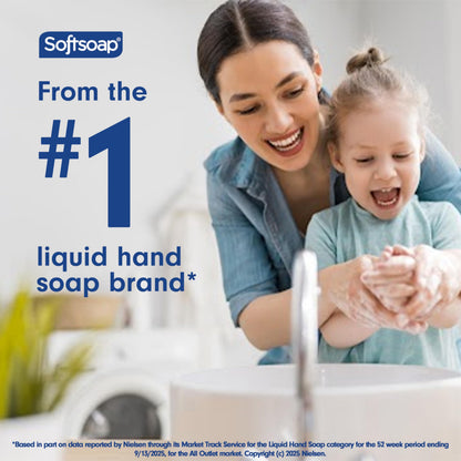 Softsoap Aquarium liquid gel soap showing the brand logo and fluid ounce measurements clearly.
