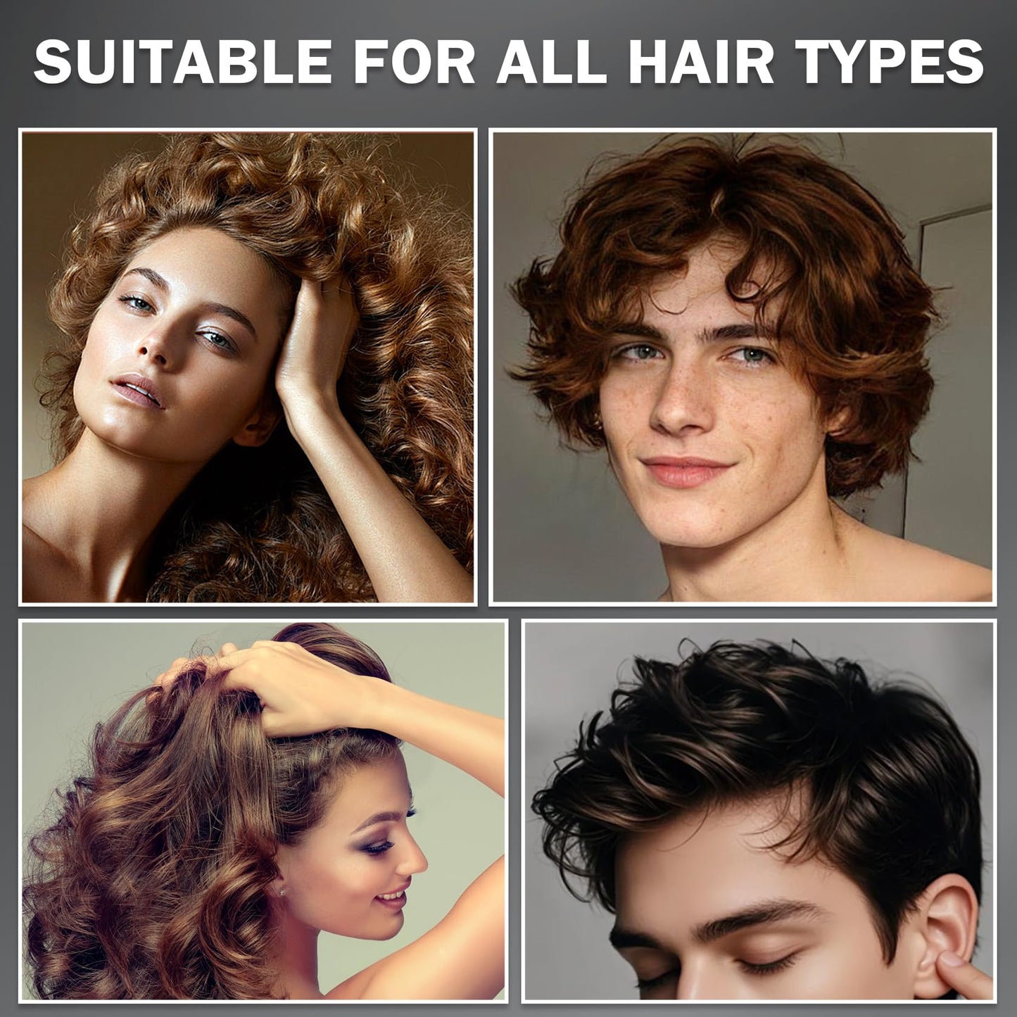 Side view of Damusi hair styling powder for men and women