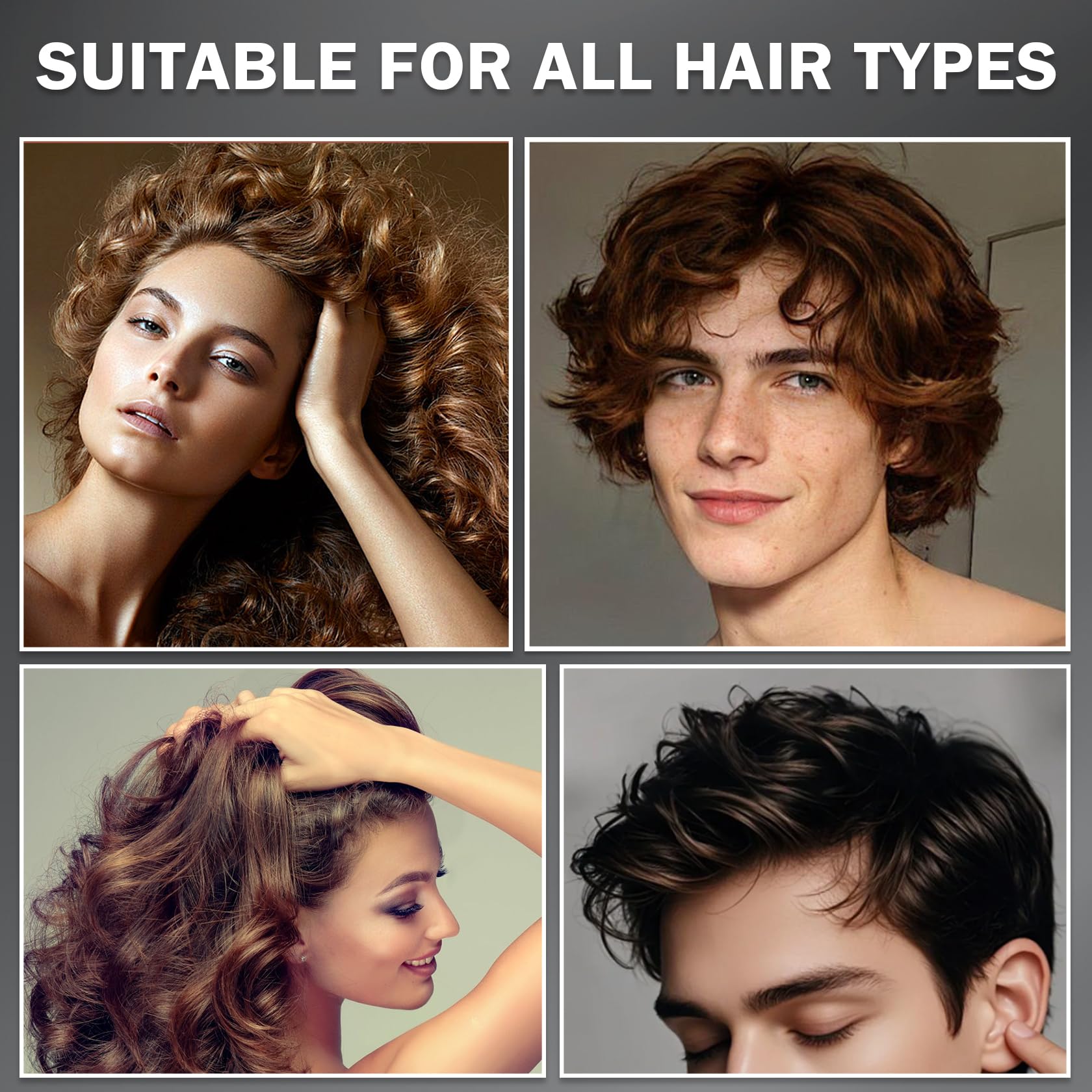 Side view of Damusi hair styling powder for men and women