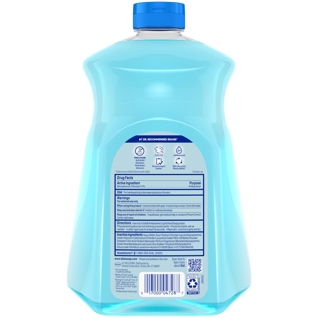 Dial antibacterial hand soap family size refill bottles lifestyle angle